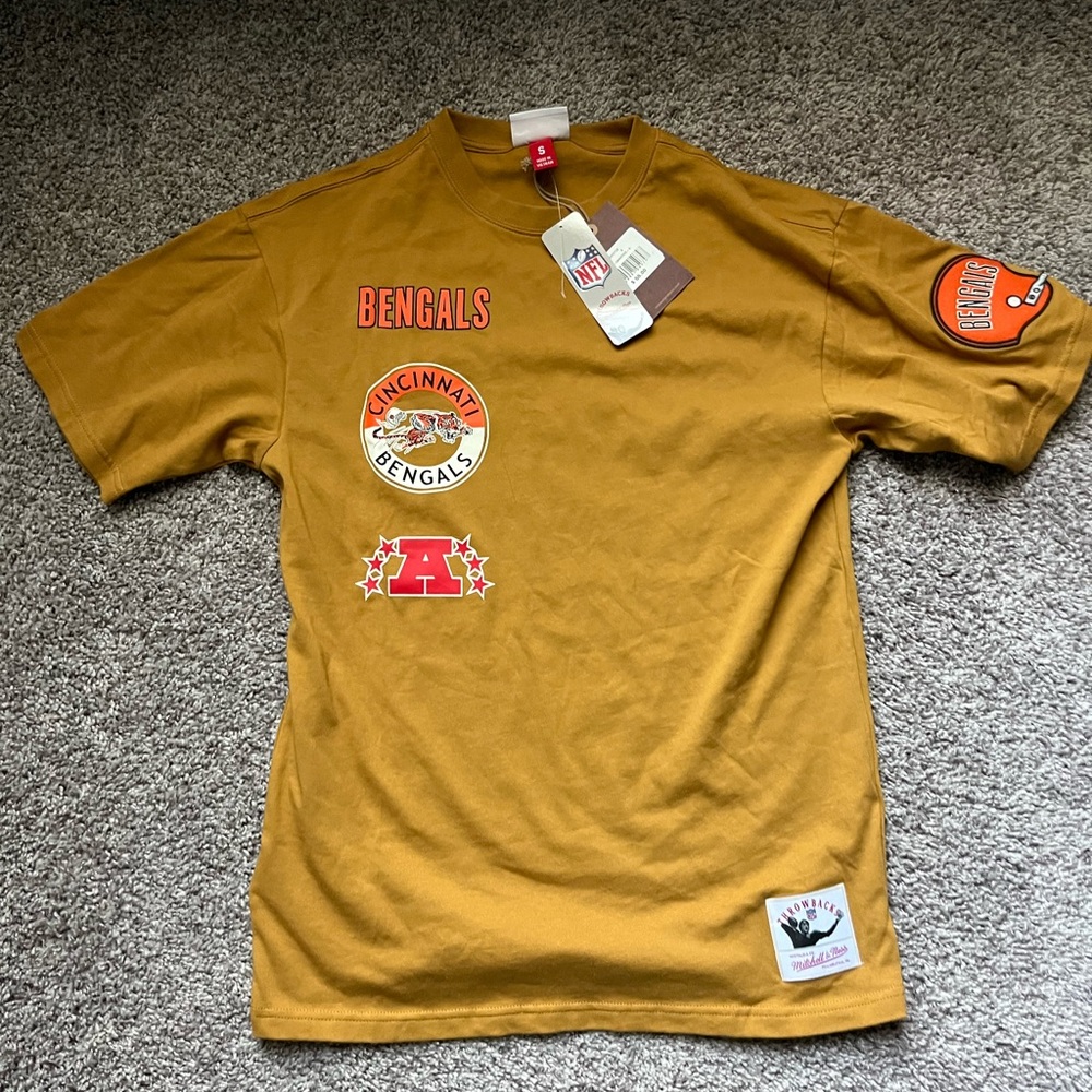 Mitchell & Ness Bengals Gold Short Sleeve Tee